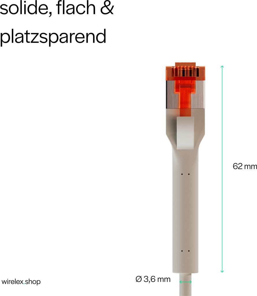 Flexline -Patchkabel Cat. 6A mit biegbaren Stecker, U/FTP, weiß, 7,5m
