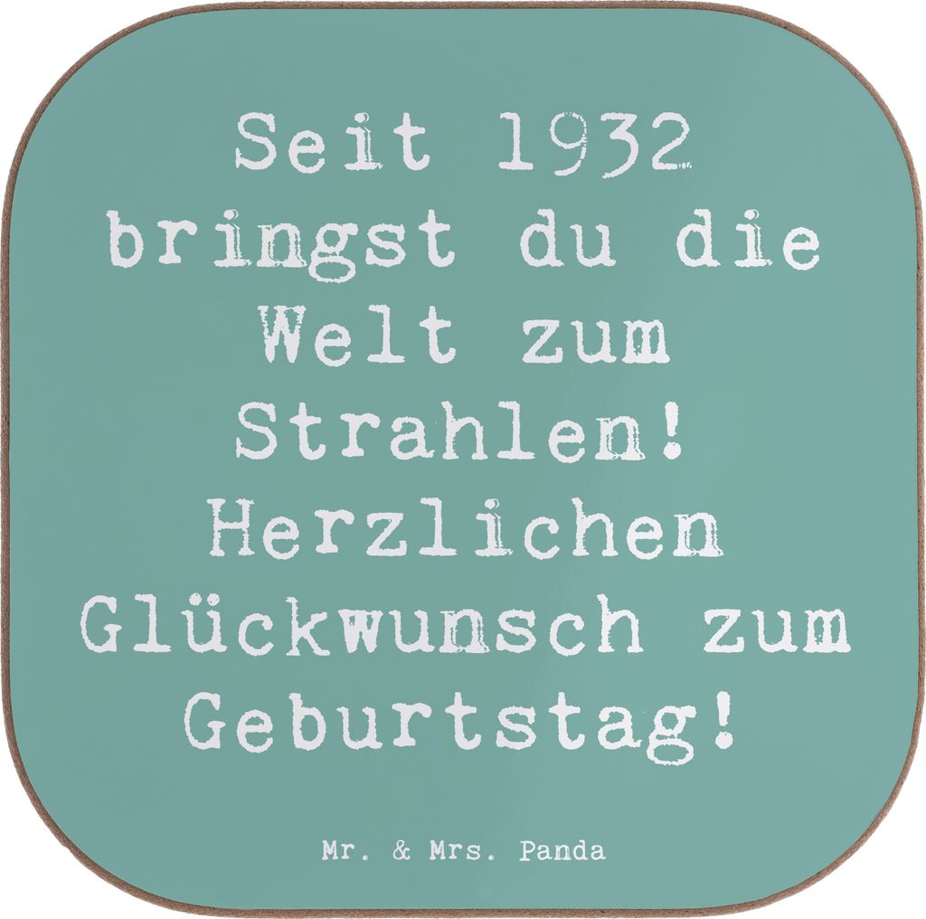 Mr. & Mrs. Panda Tischuntersetzer Spruch 1932 Geburtstag Strahlen - Meeresbrise - Geschenk, unvergessliche Augenblicke, Becheruntersetzer, Geburtst...