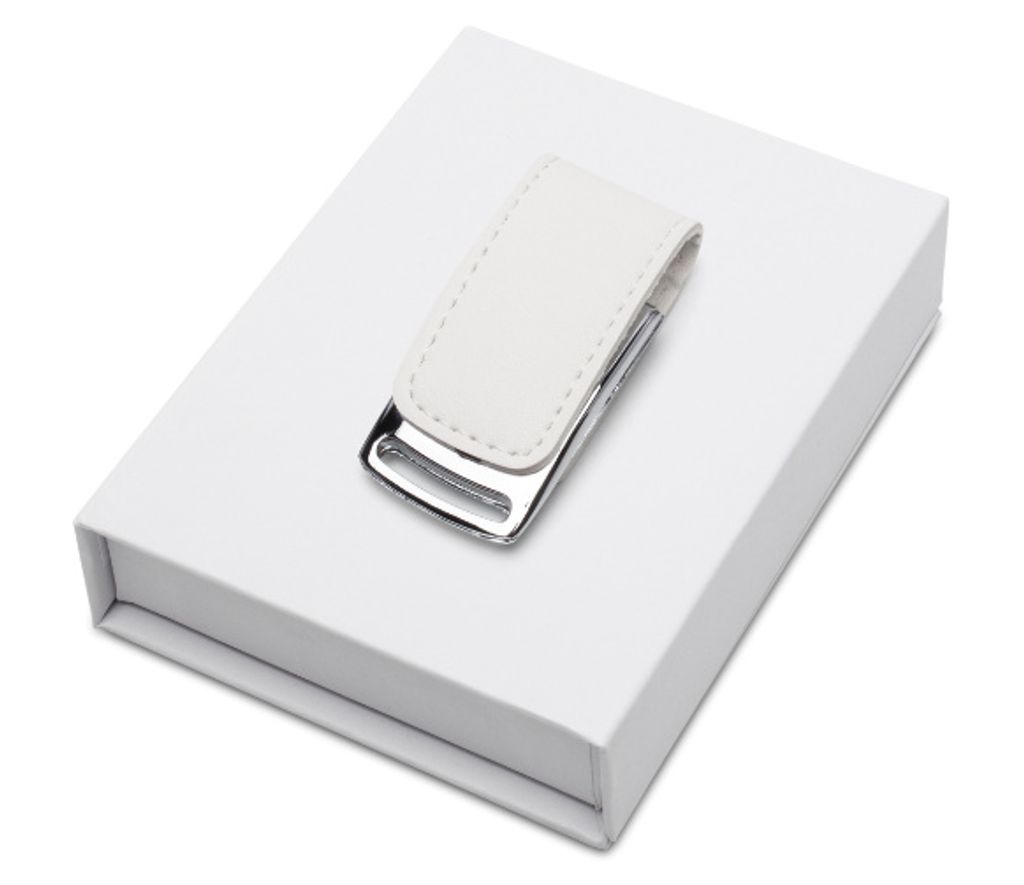 Sada: USB koža 3.0 16GB a krabička s magnetom, biely Obrázok produktu 