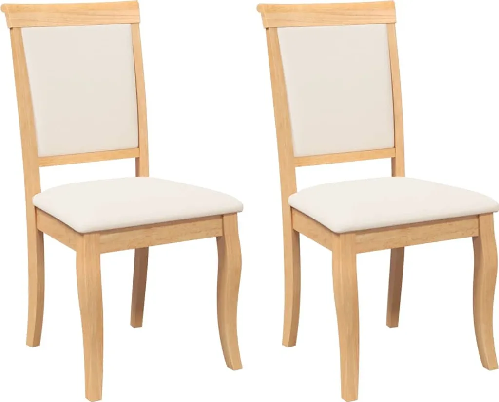 Occasione Set 2 Sedie vidaXL Legno Massello Naturale con Cuscino