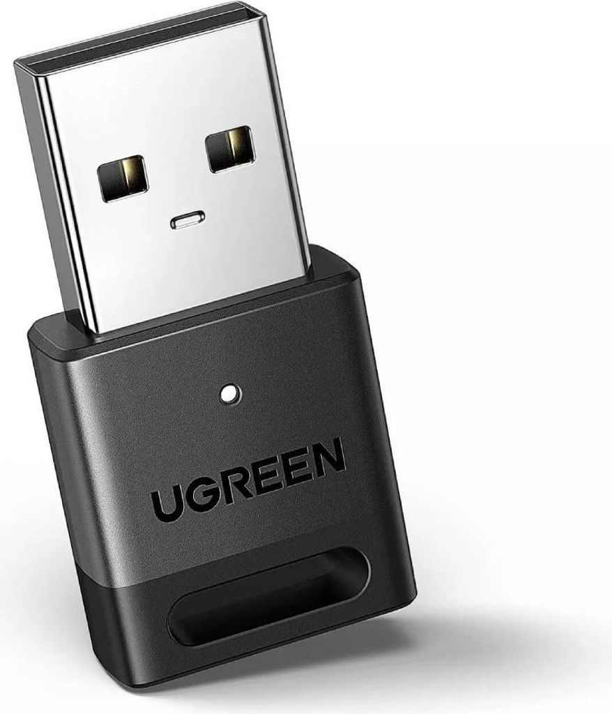 A close-up studio shot of a Ugreen USB Bluetooth adapter.