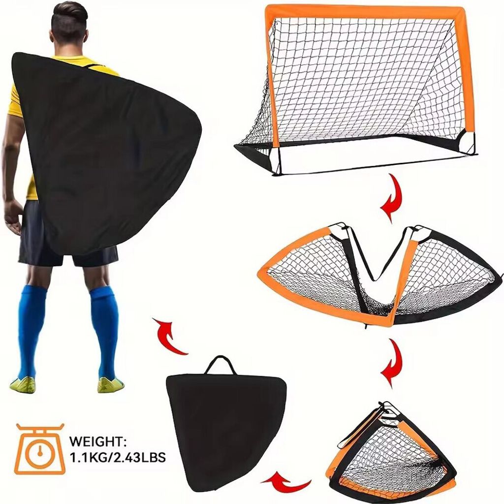 Tragbares Pop - Up - Fußballtor: Ideales Trainingsnetz für Kinder im Hinterhof