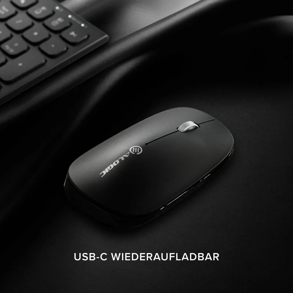 ALOGIC ASKBT3WC-DE Ensemble Clavier Souris Sans Fil RF Bluetooth Noir - 5