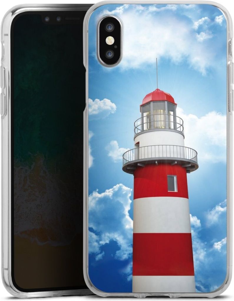 DeinDesign Handyhülle für Apple iPhone Xs Silikon Hülle Case Smartphone Schutzhülle Himmel Leuchtturm Wolke