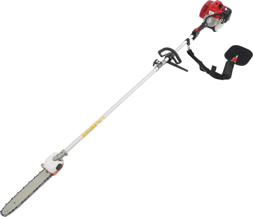 Astkettensäge - Hochentaster - 2-Takt Benzin 43 cm³ - 1,25 kW (1,7 PS) - Handstart - Große Reichweite - Rot
