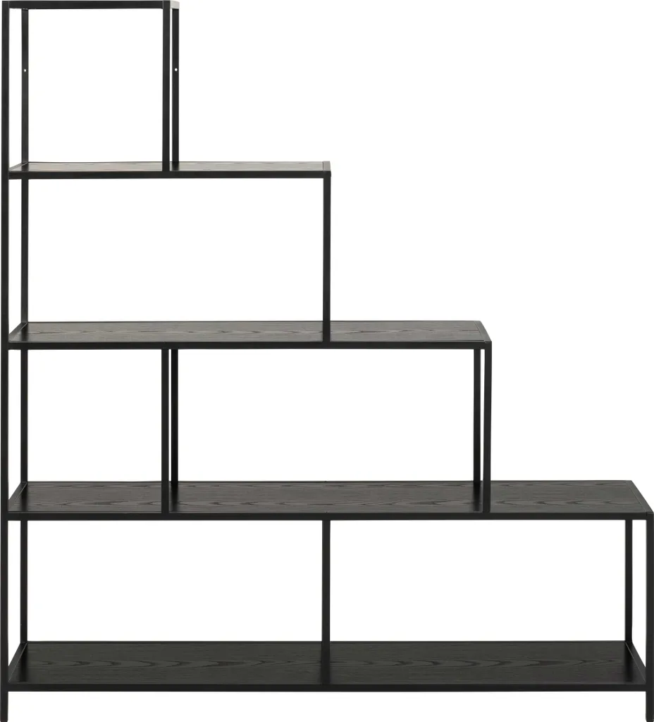 Étagère Sea noire 6 compartiments - Rangement robuste au design compact