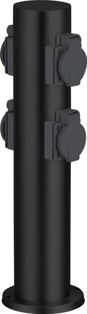 BRILLIANT Dody 96448A06 Socle de prise extérieur noir avec 2 clapets