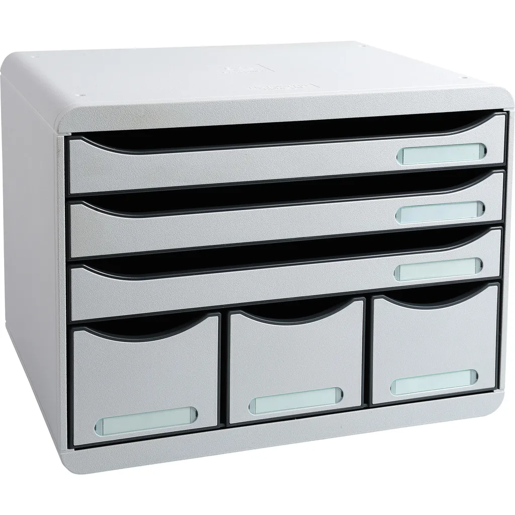 Storebox Exacompta 306740D 6 Tiroirs Coulissants Gris Lumière Robuste