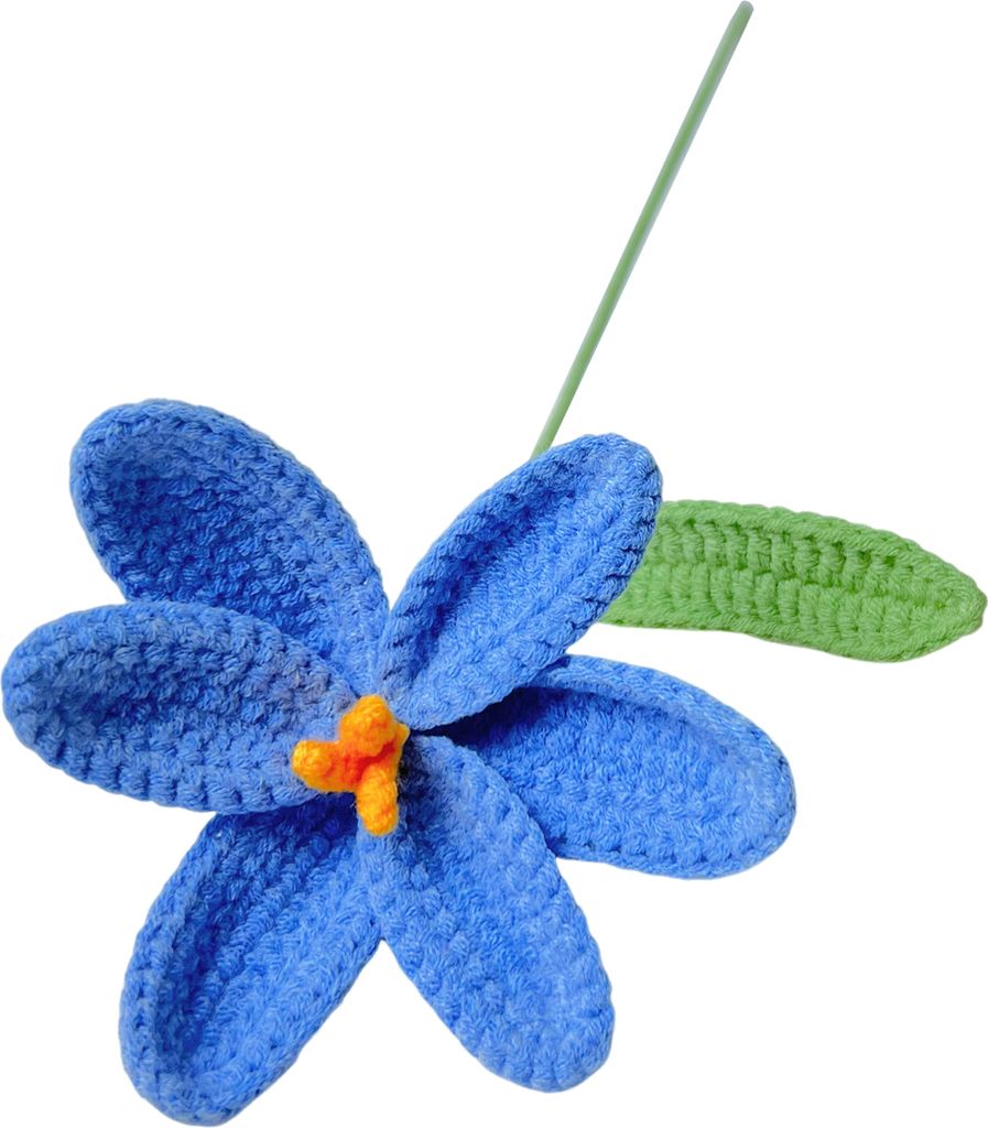 Handgestrickter gehäkelter Lilienstrauß, leuchtende Farben, lichtecht, realistisch, handgewebt, DIY-Bastelblume, Geschenk, Heimdekoration, Hochze...