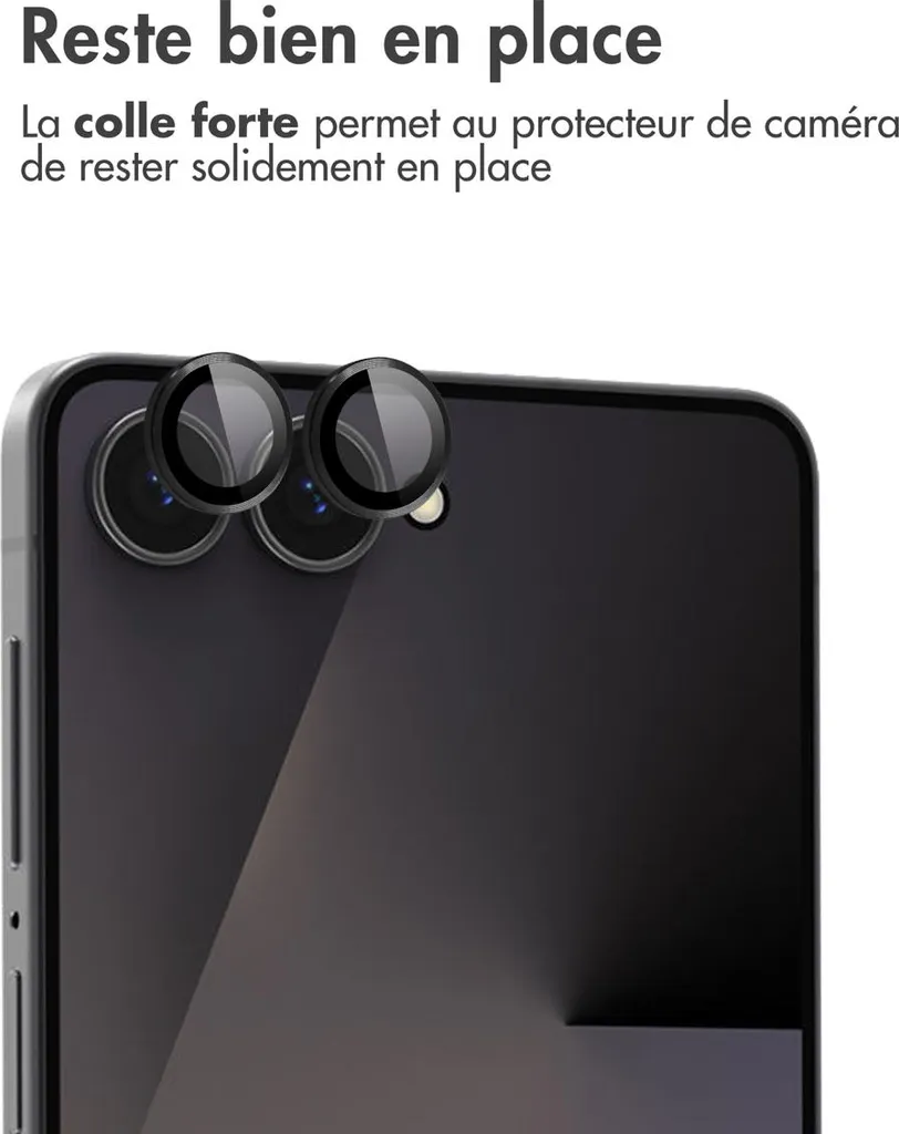 imoshion Camera Protector Glass 2 Pack per Samsung Galaxy Z Flip 7 - Nero - 3