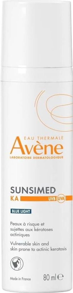Avène Sunsimed LSF 50+ Eau Thermale KA Sonnenschutz für empfindliche, gefährdete und zu aktinischer Keratose neigende Haut, 80 ml Lösung