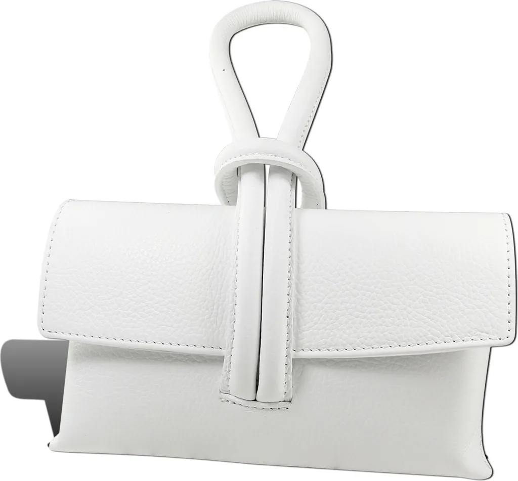 Sac à main de soirée en cuir blanc avec finitions premium Toscanto chic