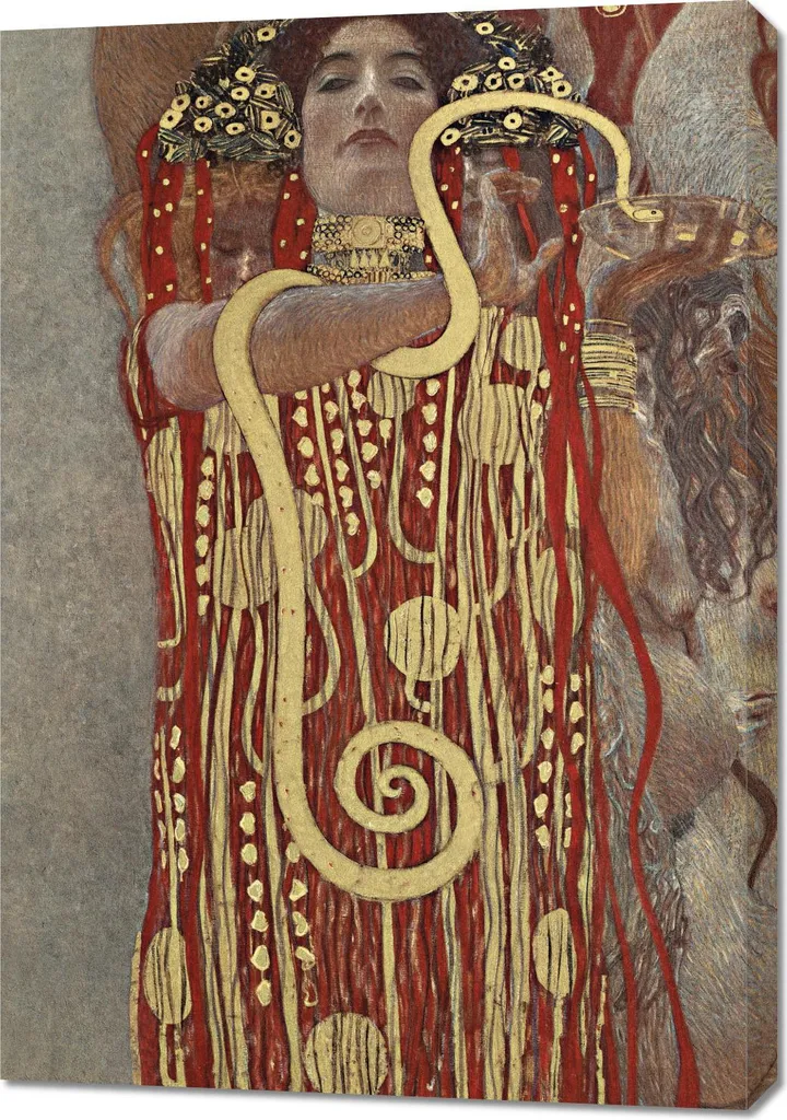 Quadro Hygieia Gustav Klimt 70x100 - Stampa Vintage per Salotto d'Elite