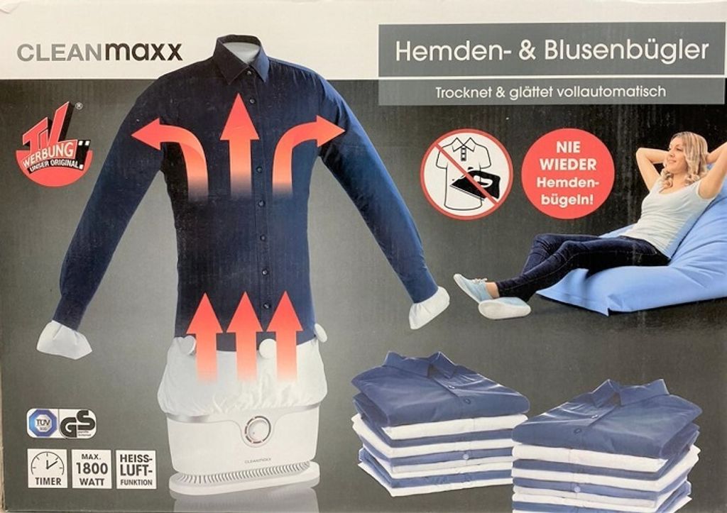CLEANmaxx Bügler für Hemden & Blusen in Weiß/Silber - 1800 Produktbild 32