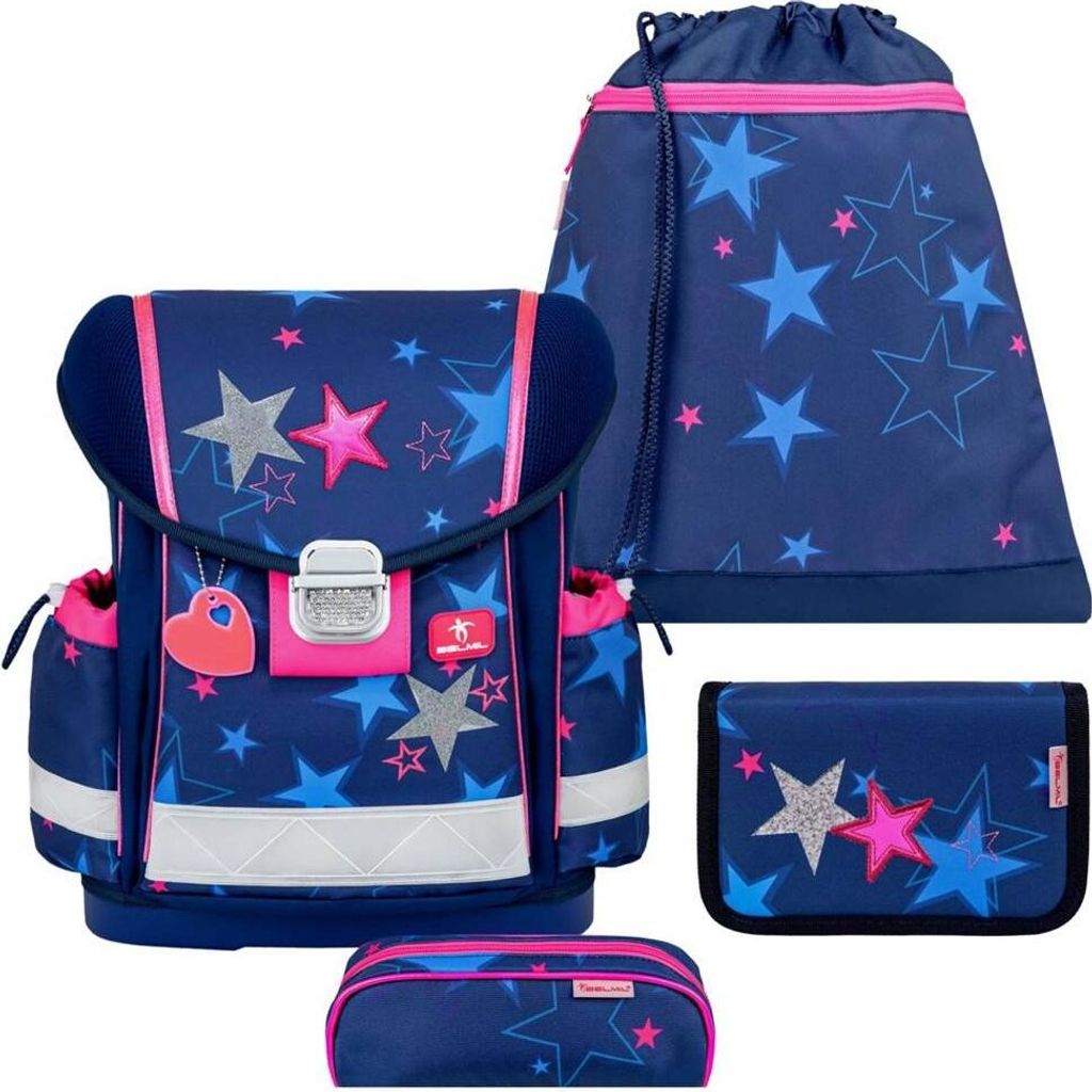 Belmil Schulranzen Set Sterne "Sparkeling Star" 1.Klasse Mädchen Einschulung Grundschule CLASSY 2025