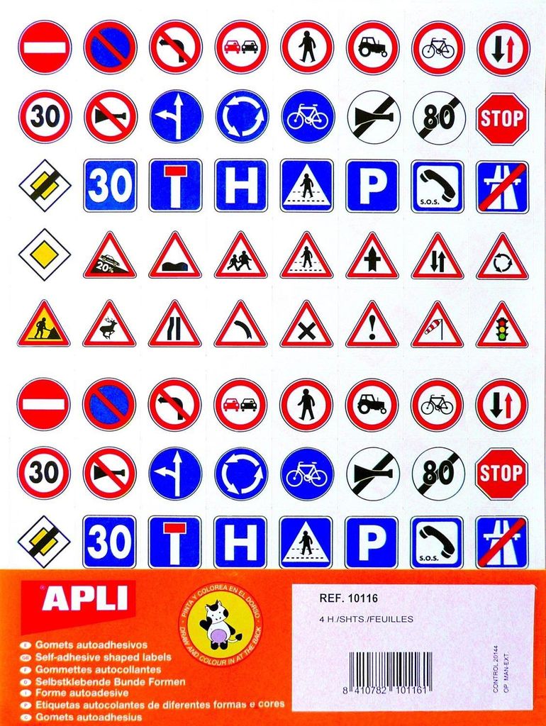APLI Sticker "Verkehrsgesetze" 4 Blatt à 80 Sticker Produktbild 