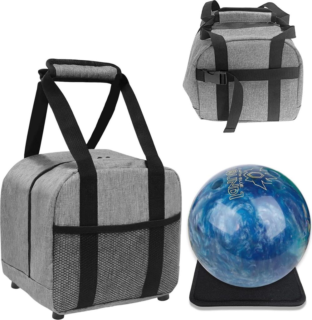 Bowlingballtasche, 1 Ball, gepolsterter Ständer, Produktbild 