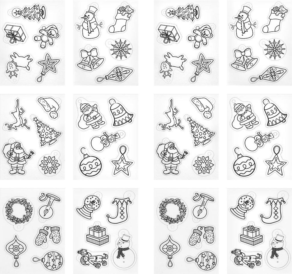 12-teiliges Schrumpffolien-Set für Weihnachten, klein, gemustert, handgefertigtes DIY-Zubehör
