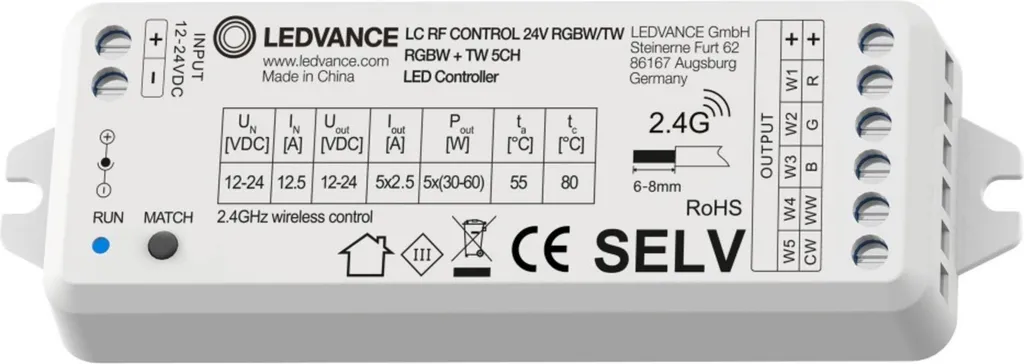 Variateur RF RGBW LEDVANCE 24V pour Éclairage Connecté et Dynamique