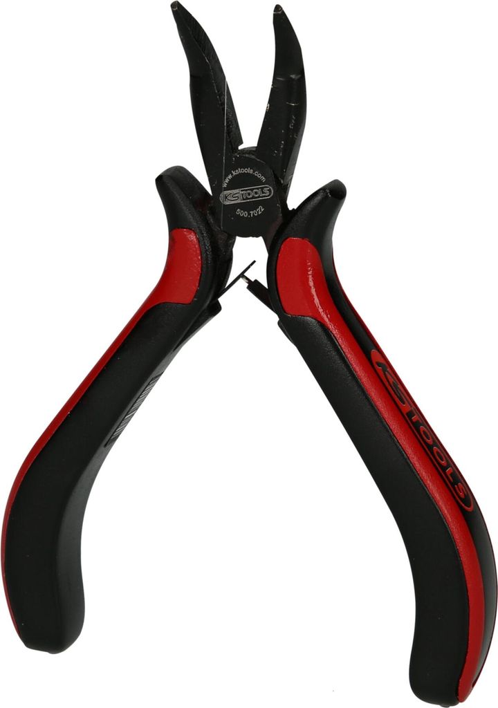 KS Tools Feinmechanik-Flachrundzange-gebogen, 130 mm