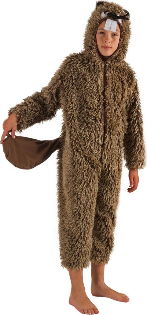 Biber Kostüm Boy für Kinder Gr. 116-140 braun Tierkostüm Fasching Kinderfasching Unisex für Mädchen und Jungen Karneval Mottoparty
