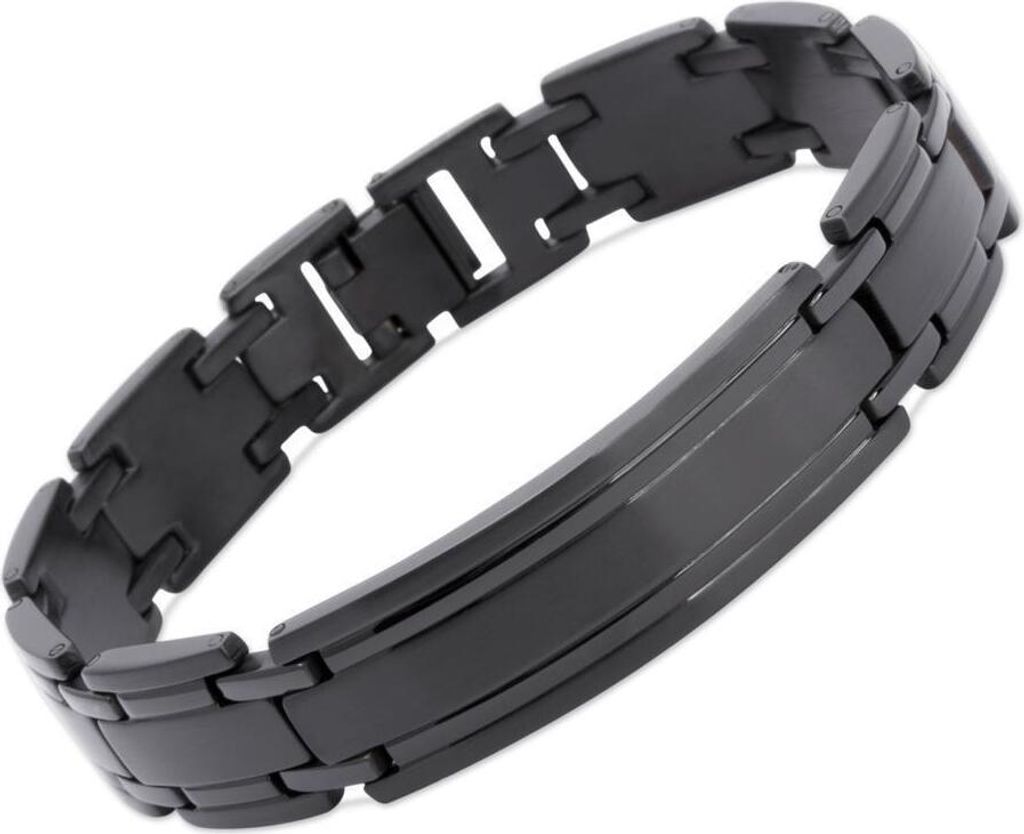 Edelstahl Armband schwarz Ionic Black Plating 21cm (Länge: 21cm)