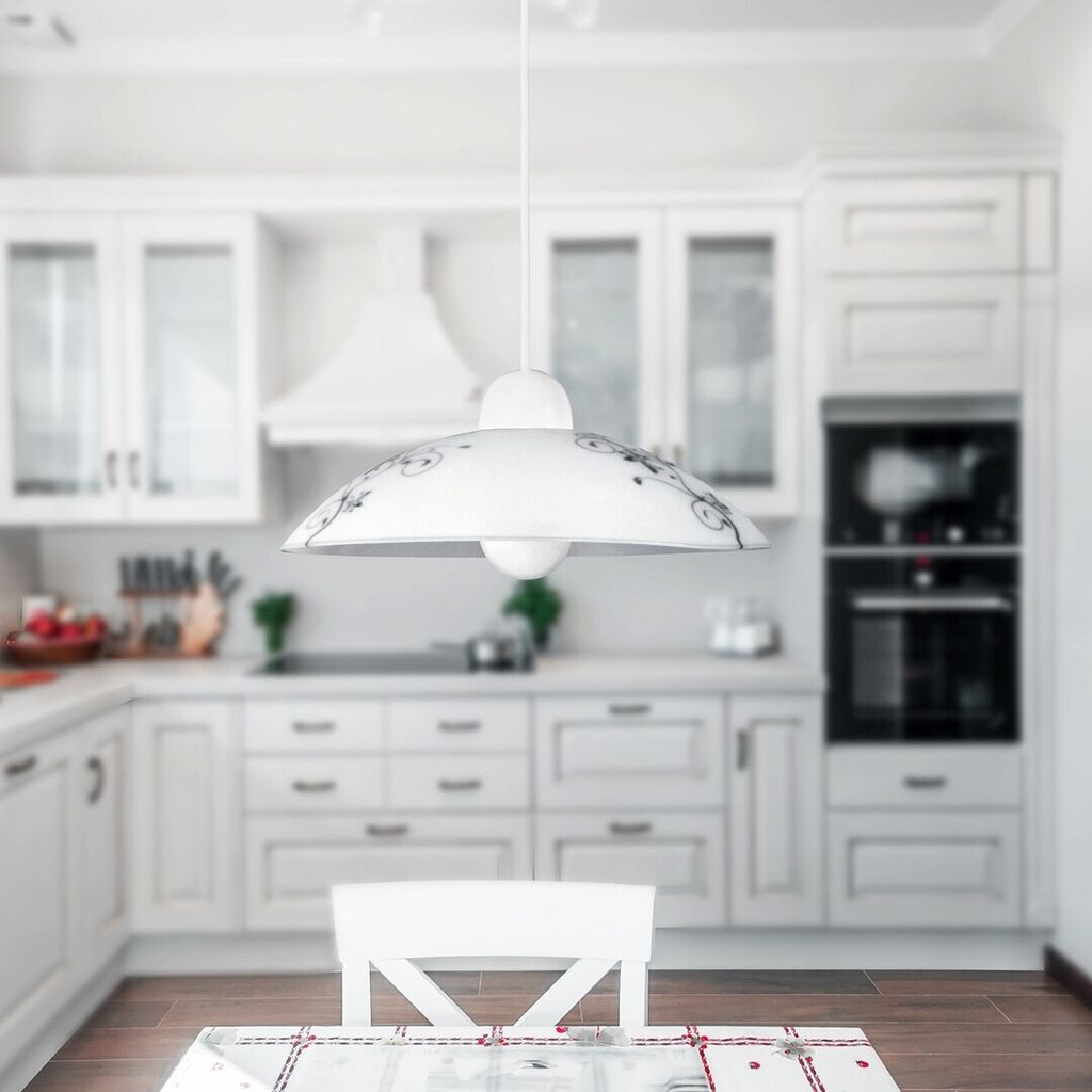 Lampe pendante de cuisine E27 1x60W blanc 1848 Bloomy Image du produit 