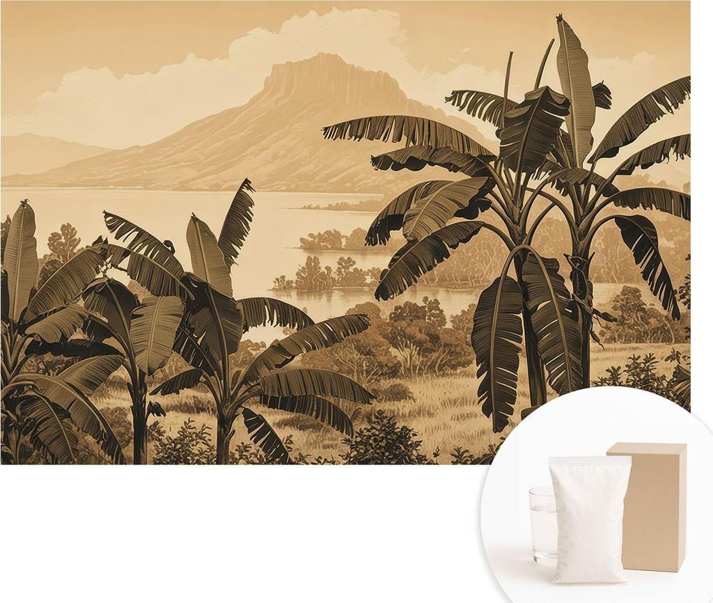 Fototapete - Wandbilder für Wohnzimmer - 104x70 cm - Dekorative Wandfolie - Modernes Design für Wanddekoration - Tapeten für Innenräume - Tropi...