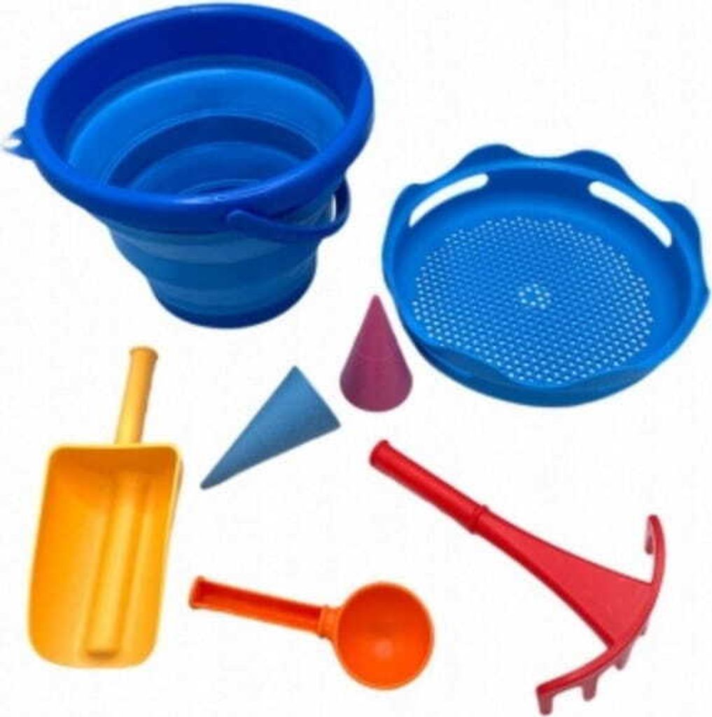CompacToys Sandspielzeug 7tlg.Sandkasten Spielzeug Blau