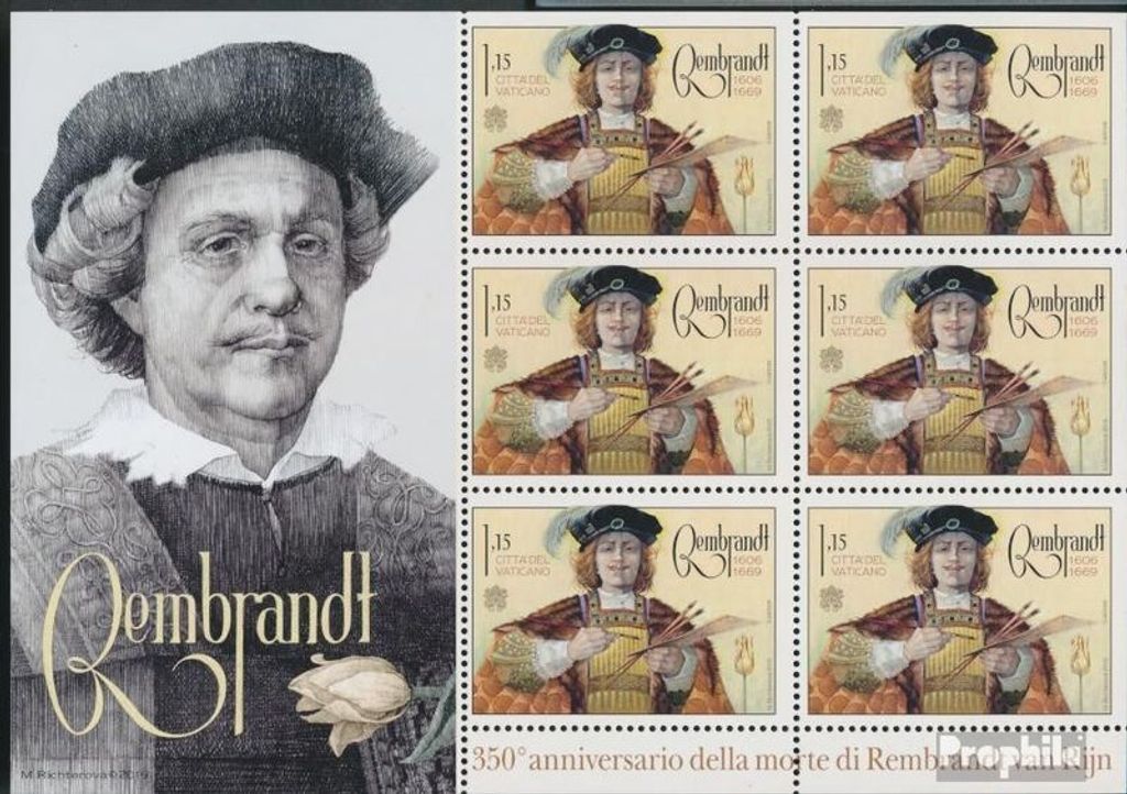 Briefmarken Vatikanstadt 2019 Mi 1982Klb Kleinbogen (kompl.Ausg.) postfrisch Rembrandt van Rijn