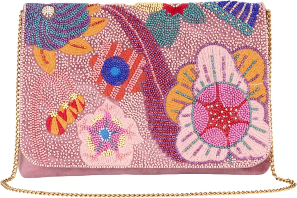 Oilily sac à épaule bandoulière Steve Embroidery Lilas - Motif Floral