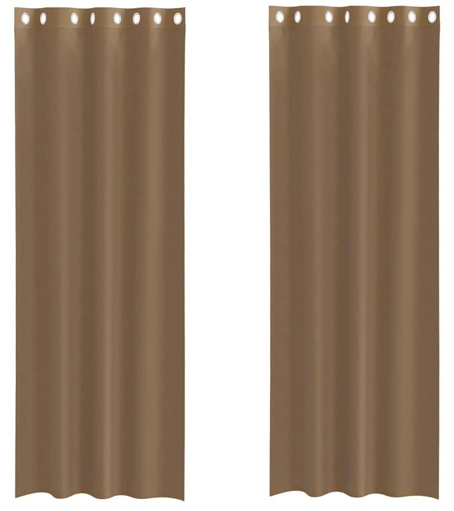 vidaXL Voile Rideaux avec œillets 2 pcs. Marron clair Image du produit 
