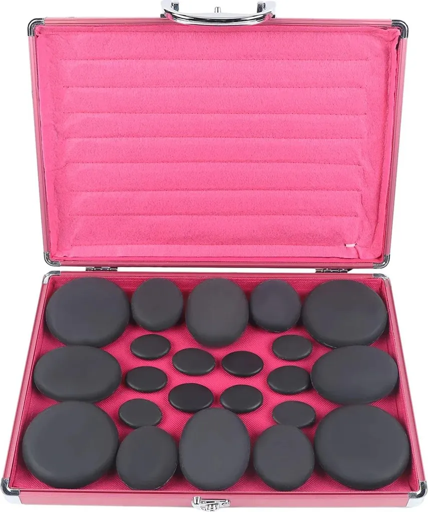 Set de massage pierres chaudes pour relaxation dorsale et anti-stress