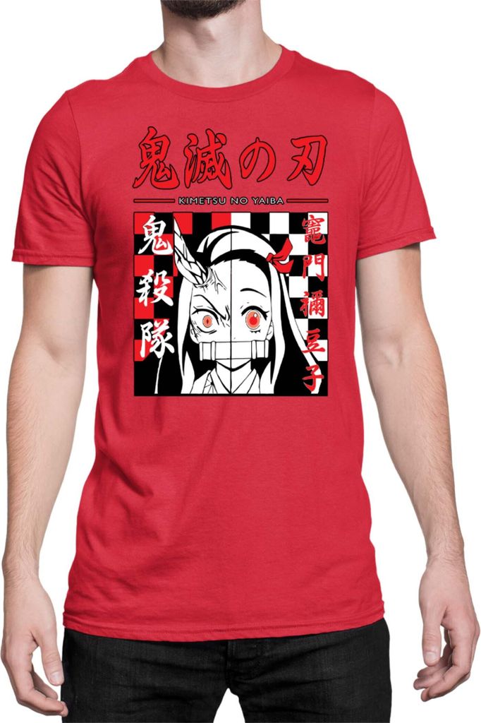 Herren T-Shirt Demon Anime Slayer Kimetsu No Yaiba Nezuko Kamado 009, Man S / Rot
