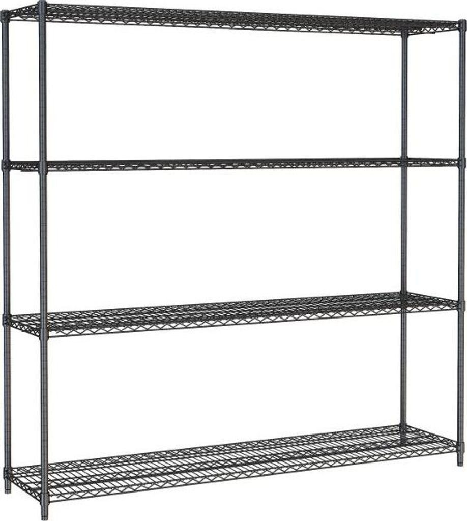 Combisteel Regalsystem mit 4 Böden aus Stahl schwarz Produktbild 