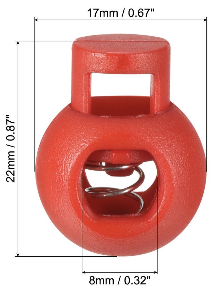 30 Stš¹ck Kordelstopper, Kugelfeder-Kippstopper Kordelverschluss fš¹r Kordelzš¹ge, rot