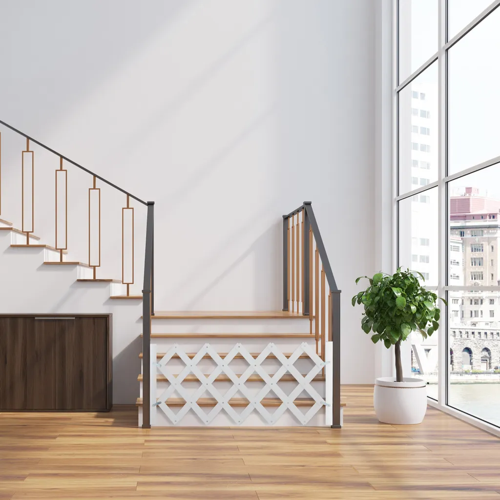 Barrière chiens sans perçage blanche, Grille de séparation extensible