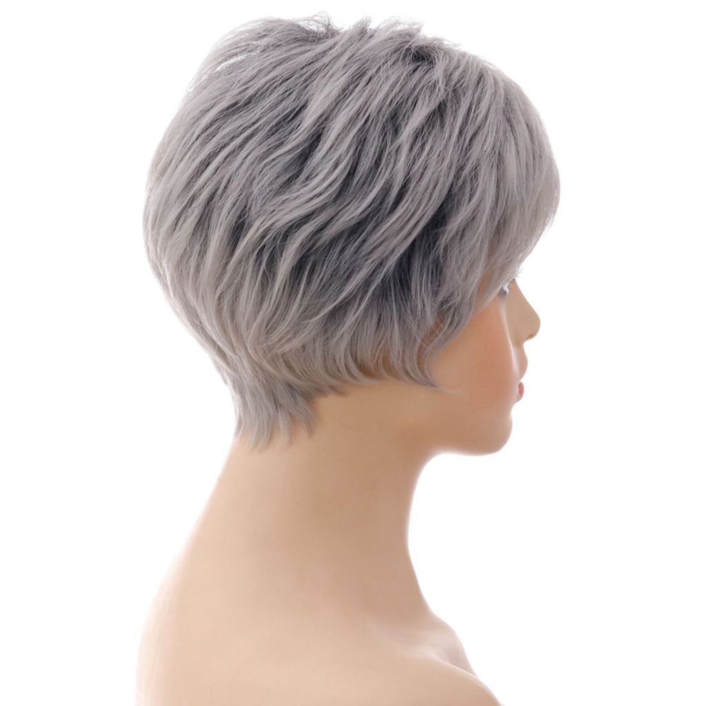 Kurze Herren-Perücke In Grau-Schwarz – Natürliches Alltags-Costume Aus Synthetischen Fasern