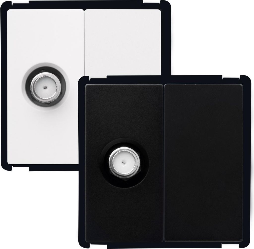 Satelliten Buchse+Blindabdeckung Modern Schwarz