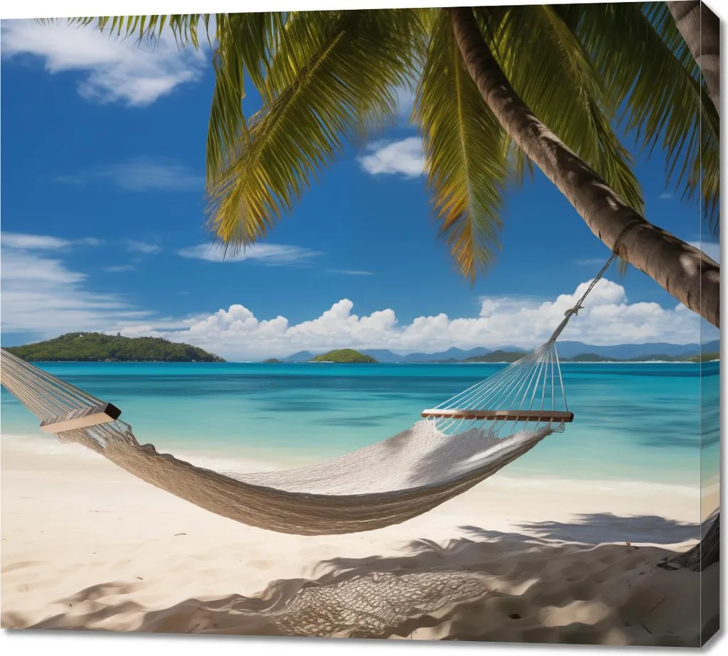 Offerta Quadro 100x90 Fuga Paradisiaca - Tela Arredo Soggiorno Moderno