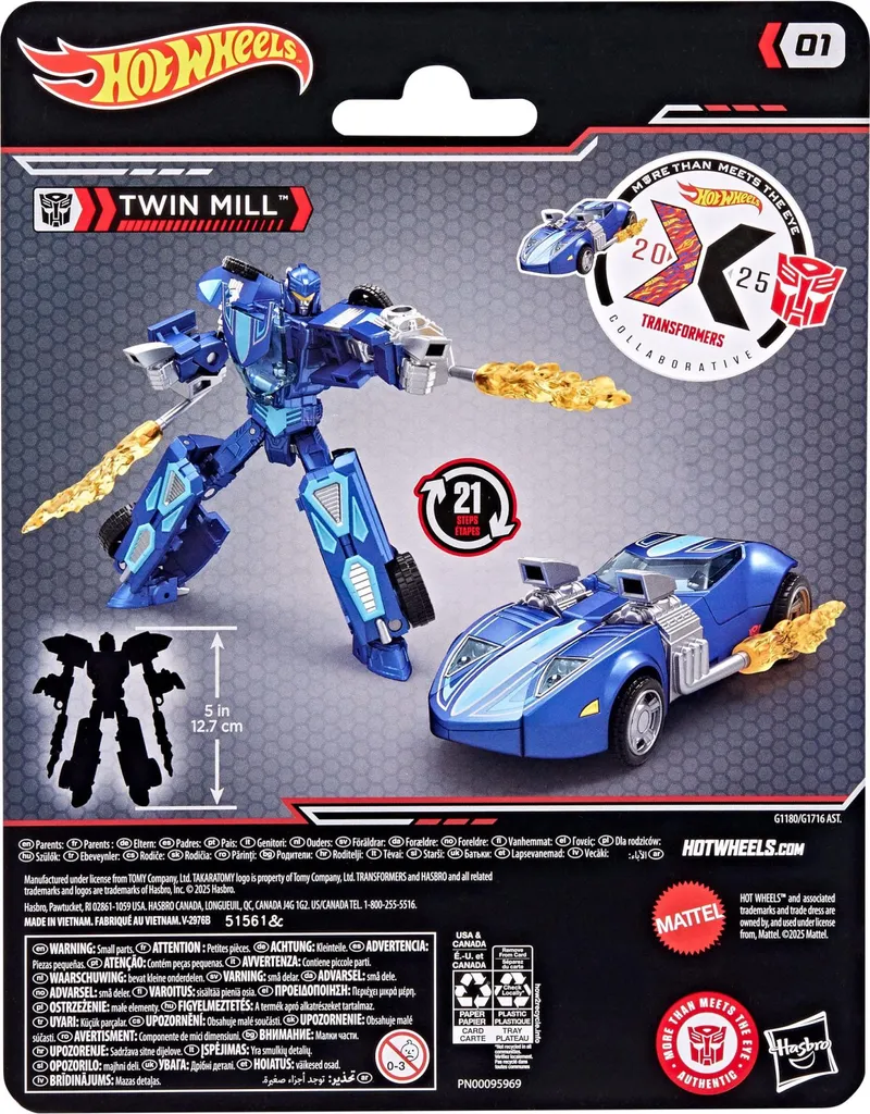 Voiture Transformable Twin Mill Transformers Hot Wheels Hasbro 13 cm - 11