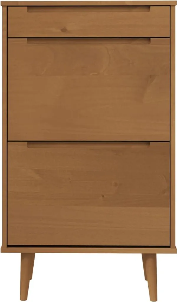 Rangement chaussures compact pin massif MOLDE pour entrée - Marron - 4