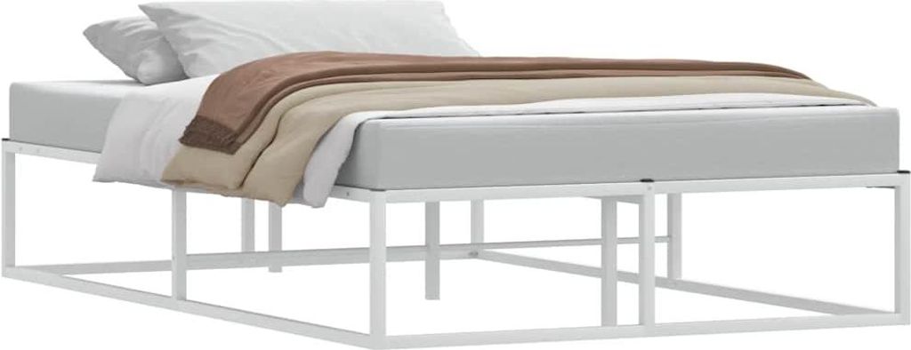 vidaXL Rám postele bez matraca biely 120x200 cm kovový Obrázok produktu 