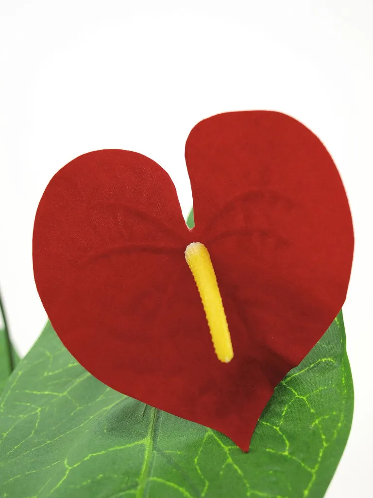 Anthurium artificiel 70cm pour décoration bureau et salon - Plante rouge - 2
