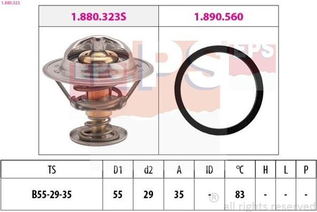 EPS Thermostat Kühlmittel 83°C für RENAULT ESPACE III (JE0) LAGUNA I (B56, 556) LAGUNA I Grandtour (K56) SAFRANE II (B54) für FIAT DUCATO Kaste...