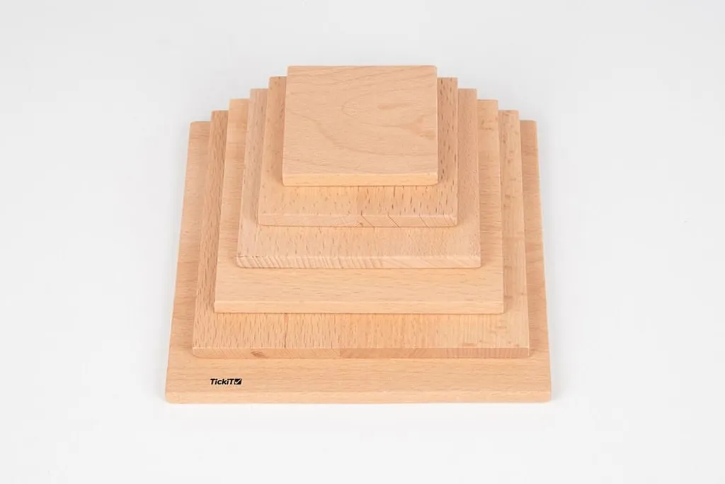 TickiT Panneaux de Construction Carrés en Bois Architecte 4 Pièces