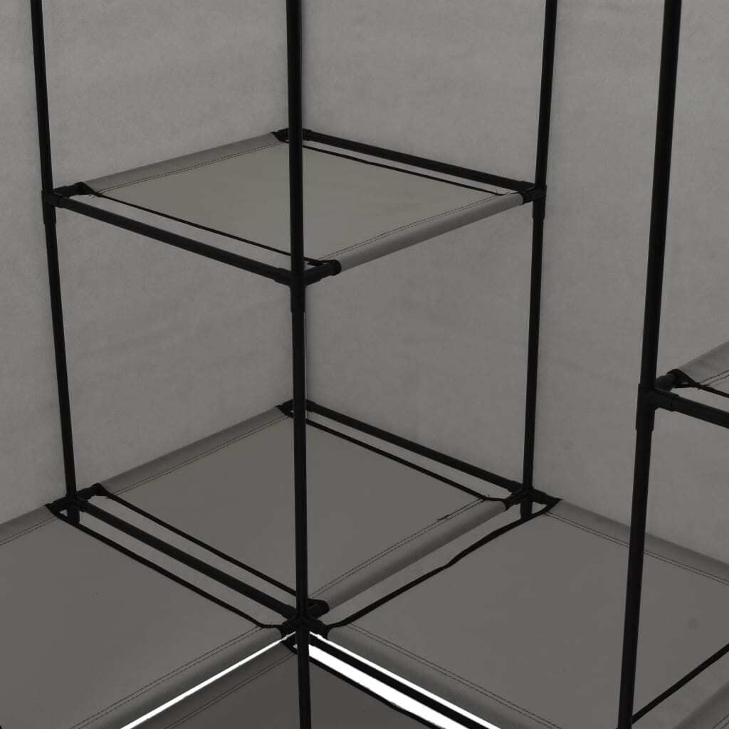 vidaXL Eckkleiderschrank Grau 130 x 87 x 169 cm Image du produit 