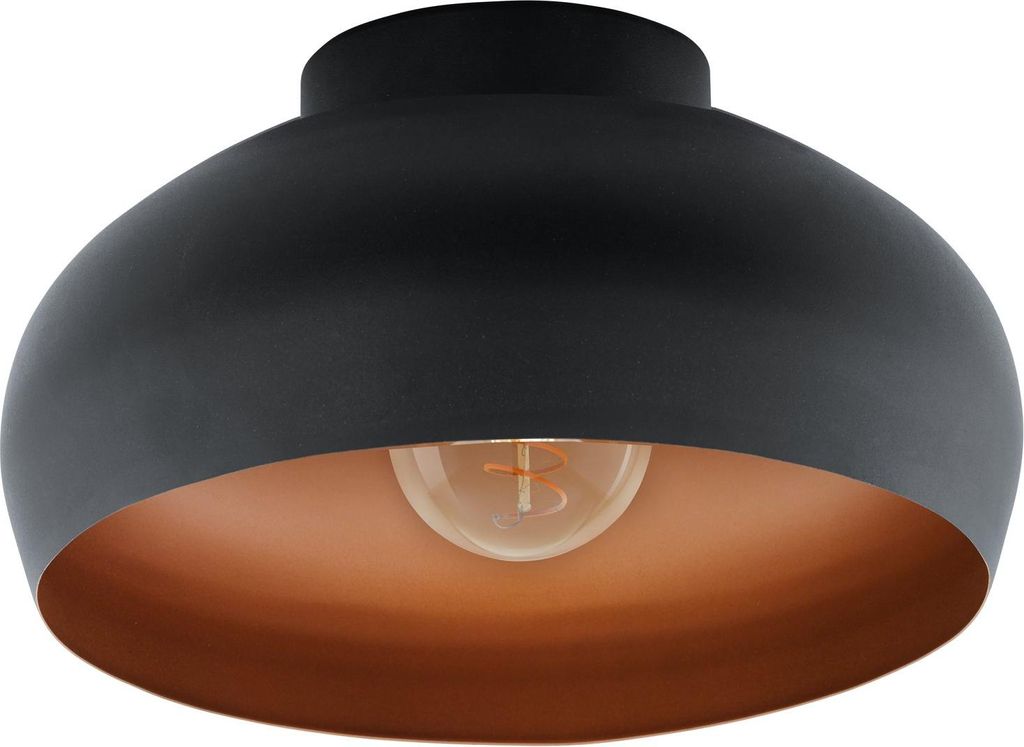 MOGANO 2 Wand-/Deckenleuchte Lampe Beleuchtung - H17,5 x Ø28 cm - schwarz, kupfer - 1X40W exkl. - IP20