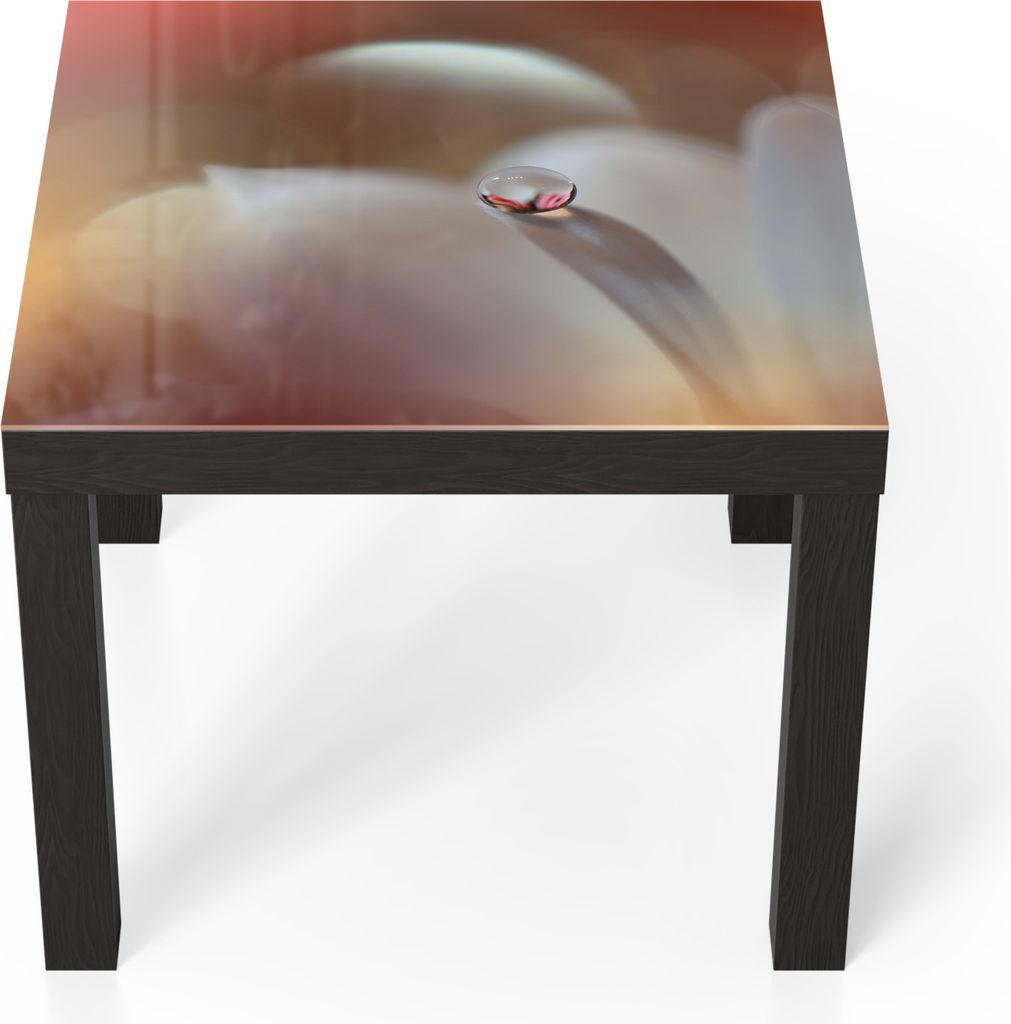 DEQORI Couchtisch 55x55 cm Schwarz 'Tropfen der Stille' Glas Beistelltisch Glastisch modern