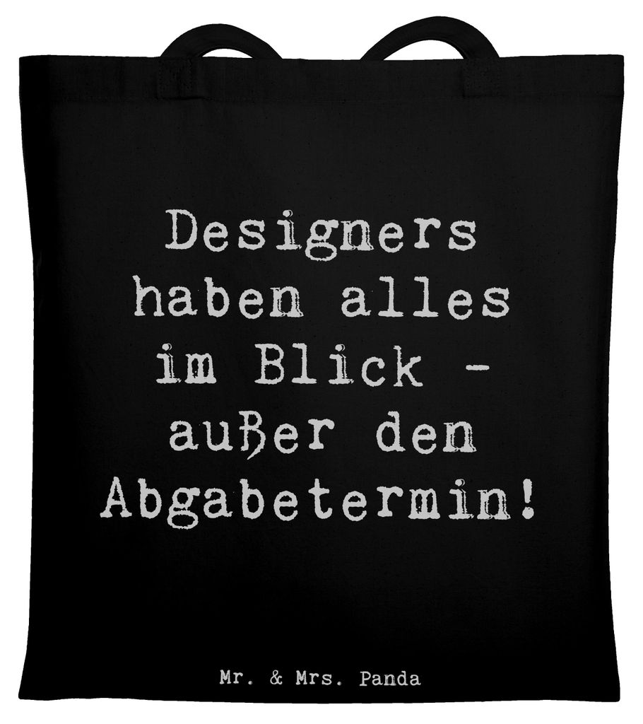 Mr. & Mrs. Panda Shopping Tasche Spruch Designer Überblick - Schwarz - Geschenk, Kreativität, Industrial Design, Tote Bag, Geschenke für Berufst...